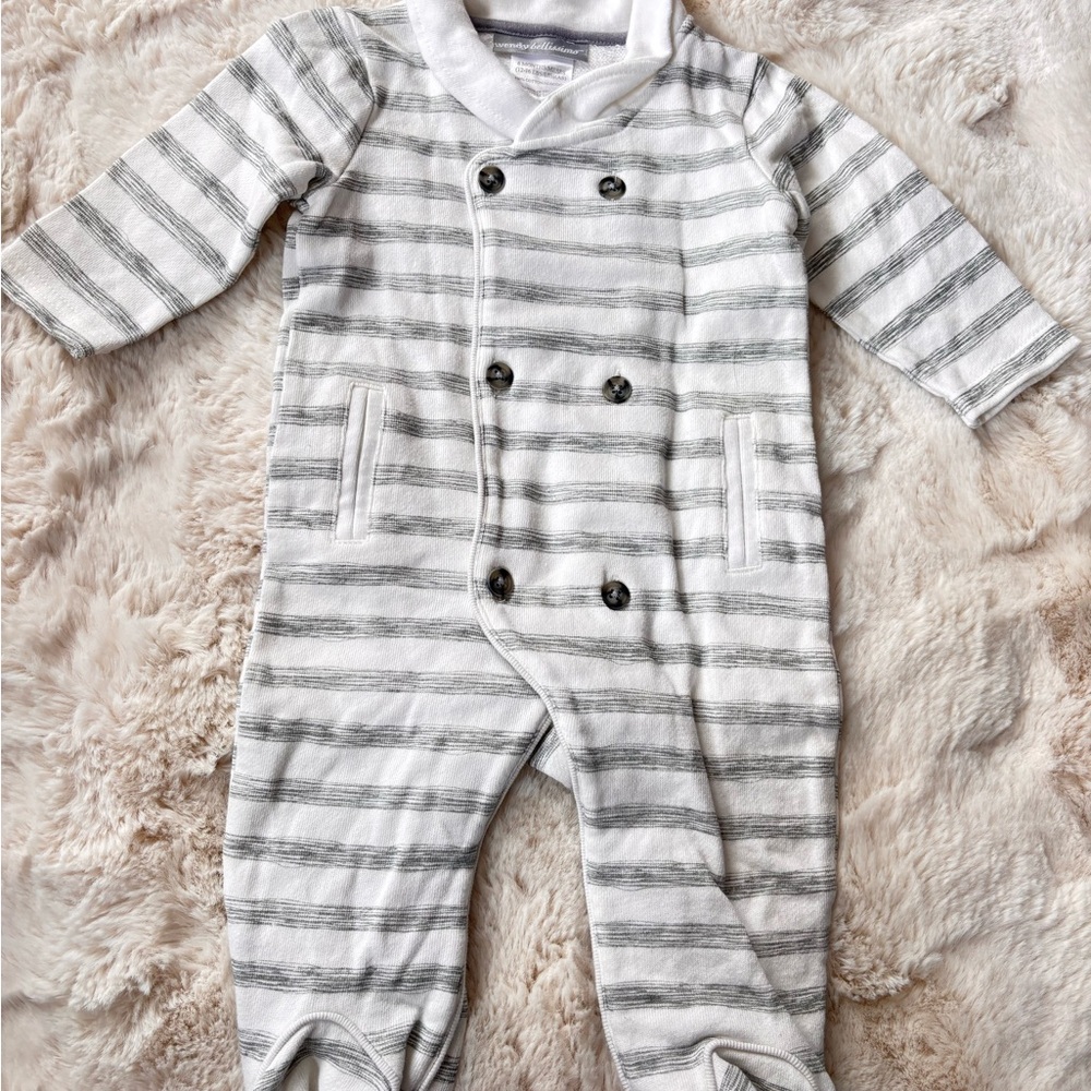 Wendy Bellissimo Gray Striped Footie